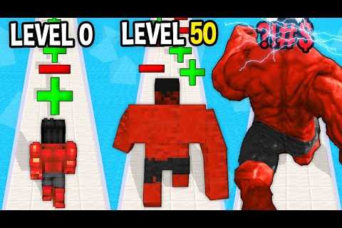 Monster School: Red Hulk Giant Rush GamePlay Mobile Game Runner Max Level LVL – Minecraft Animation