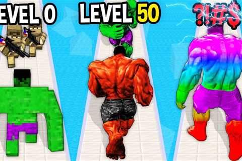 Monster School: Hulk Run Rush GamePlay Mobile Game Superhero Max Level LVL – Minecraft Animation