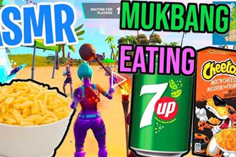 ASMR Gaming Fortnite 🤤 Cheetos Mac N Cheese Mukbang Eating +  Spectating 🎮🎧 Relaxing Whispering..