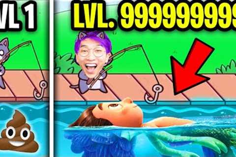 NOOB vs PRO vs HACKER In FISHING FOOD!? (FUNNY APP GAME)