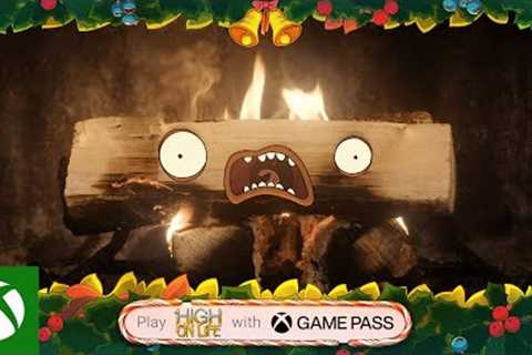 The High on Life Holiday Yule Log from Xbox Game Pass