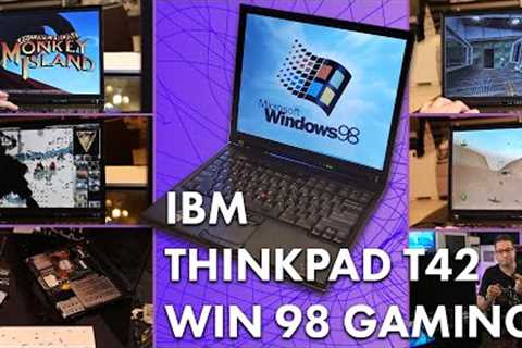 $20 IBM Thinkpad T42 - Install IDE 2 SD and Windows 98. Does it make a good retro gaming PC?