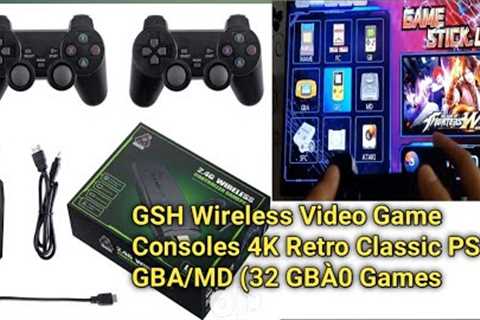 GSH Wireless (15000) Video Game Consoles 4K Retro Classic Gamepads for PS1/GBA/MD/FC (32 GBÀ0 Games)