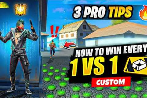 3 Best Tips and Tricks To Win Every 1 Vs 1 Custom Room || Free Fire Pro Tips || FireEyes Gaming