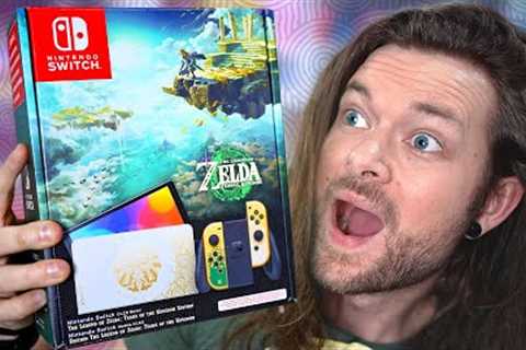 UNBOXING the ZELDA: Tears of the Kingdom OLED Nintendo Switch!