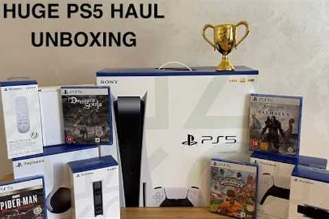 Huge PS5 Haul Unboxing + Accessories & Exclusive Trophy