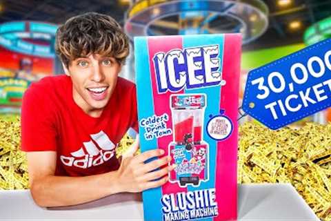 LOCKED In Arcade Until I Win An ICEE Machine (CRAZY JACKPOT!)